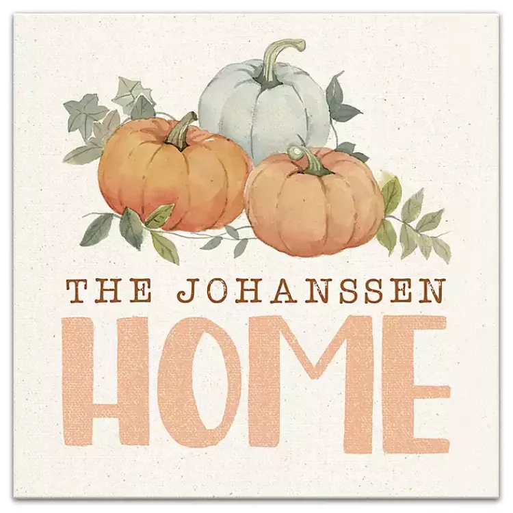 Personalized Pumpkin Home Canvas Art Print Fall