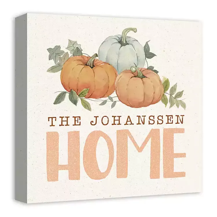 Personalized Pumpkin Home Canvas Art Print Fall