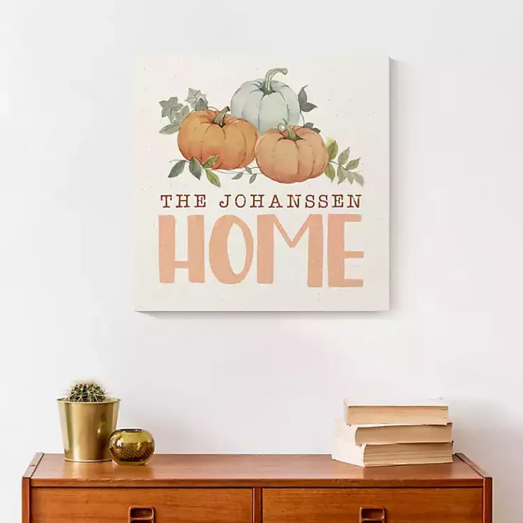 Personalized Pumpkin Home Canvas Art Print Fall