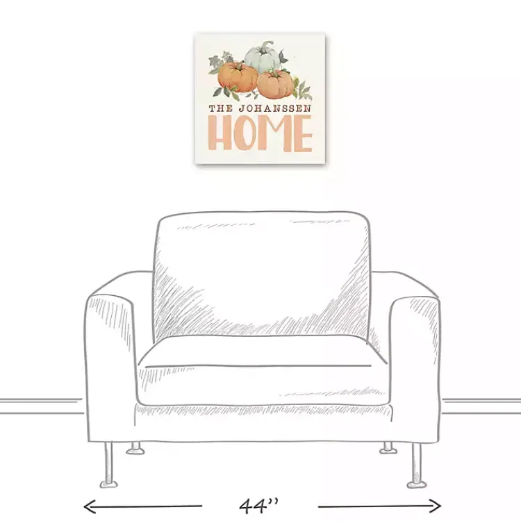 Personalized Pumpkin Home Canvas Art Print Fall