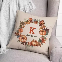 Discount Personalized Pumpkin Wreath Indoor/Outdoor Pillow Fall