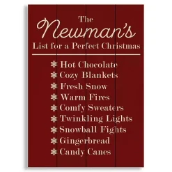 Hot Personalized Family Christmas List Wall Plaque Christmas Art & Wall Decor