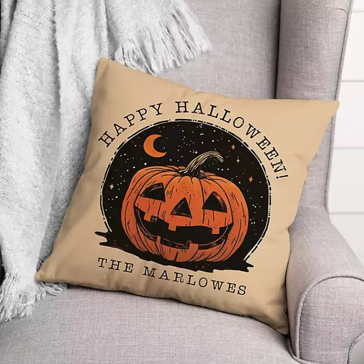 Outlet Personalized Retro Jack O Lantern Halloween Pillow Halloween