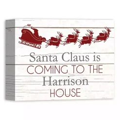 Hot Personalized Santa Claus is Coming Wall Plaque Christmas Art & Wall Decor
