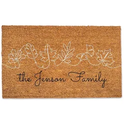 Personalized Simple Sketched Leaves Doormat Fall