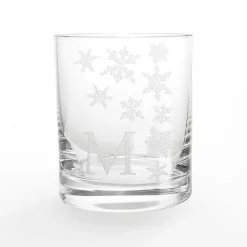 Online Personalized Snowflake Whiskey Glasses, Set of 2 Christmas Dining & Entertaining