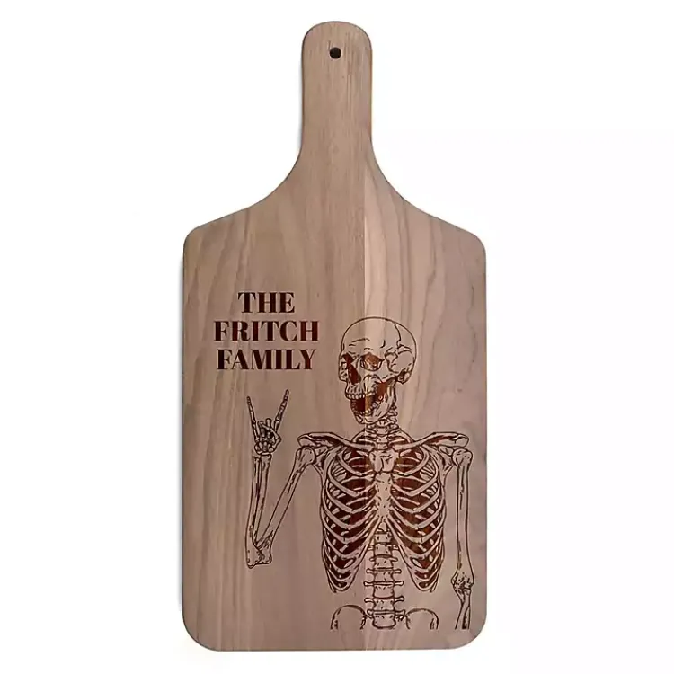 Personalized Walnut Rockin Skeleton Cutting Board Halloween