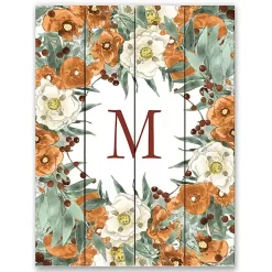 New Personalized Watercolor Flowers Wood Wall Plaque Fall