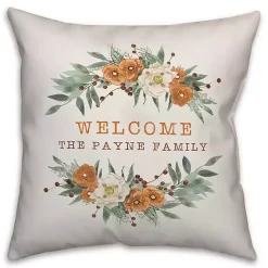 Discount Personalized Welcome Fall Floral Outdoor Pillow Fall
