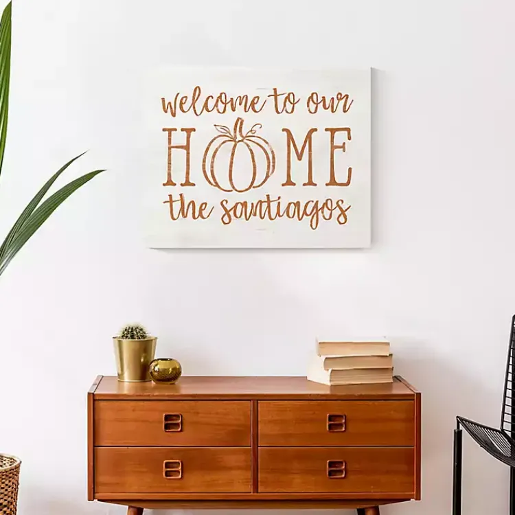 Discount Personalized Welcome Home Fall Canvas Art Print Fall