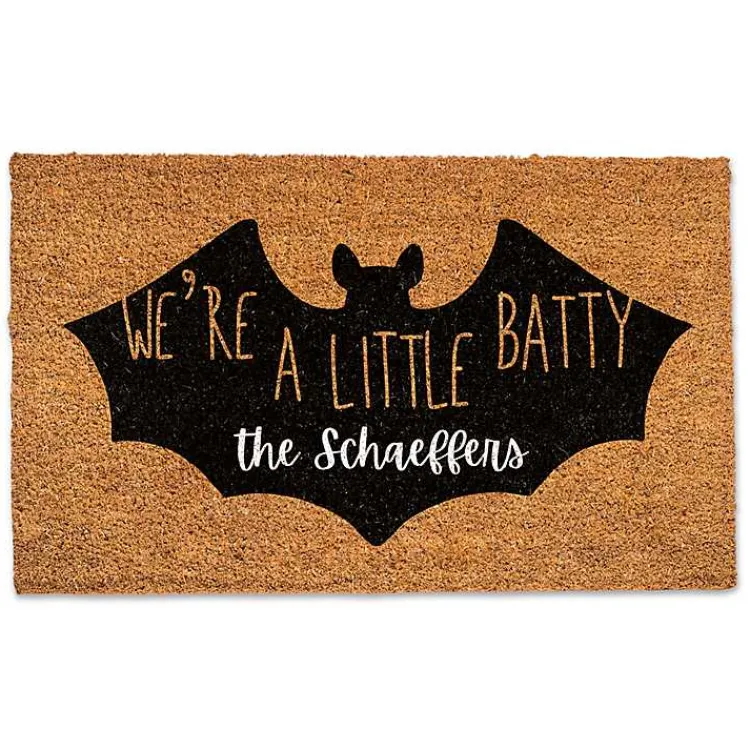 Personalized We're a Little Batty Doormat Halloween