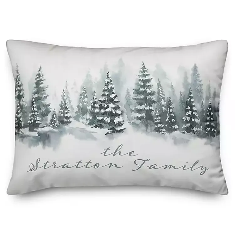 Clearance Personalized Winter Tree Landscape Pillow Christmas Pillows