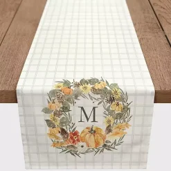 Kirklands Home Table Linens|Personalized Wreath Monogram Table Runner, 90 in.