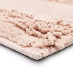 Kirklands Home Bathroom Rugs|Petal Blush Asymmetrical Cotton Bath Mat, 34 in. Pink