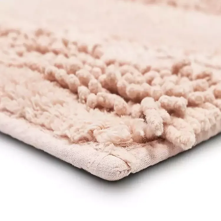Kirklands Home Bathroom Rugs|Petal Blush Asymmetrical Cotton Bath Mat, 34 in. Pink