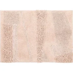 Kirklands Home Bathroom Rugs|Petal Blush Asymmetrical Cotton Bath Mat, 60 in. Pink
