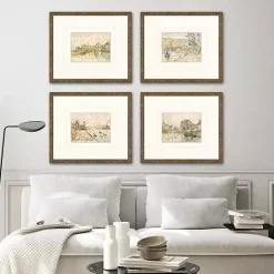 Kirklands Home Framed Art|Petite Landscapes Framed Art Prints, Set of 4