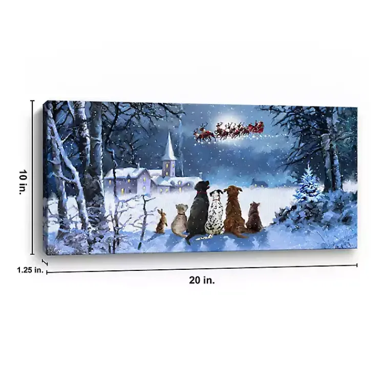 New Pets Watching Santa Canvas Art Print Christmas Art & Wall Decor