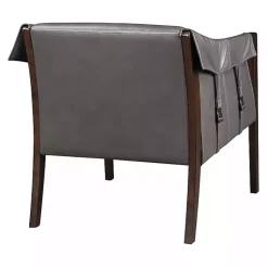 Kirklands Home Accent Chairs|Pewter Parkfield Faux Leather Accent Chair Gray