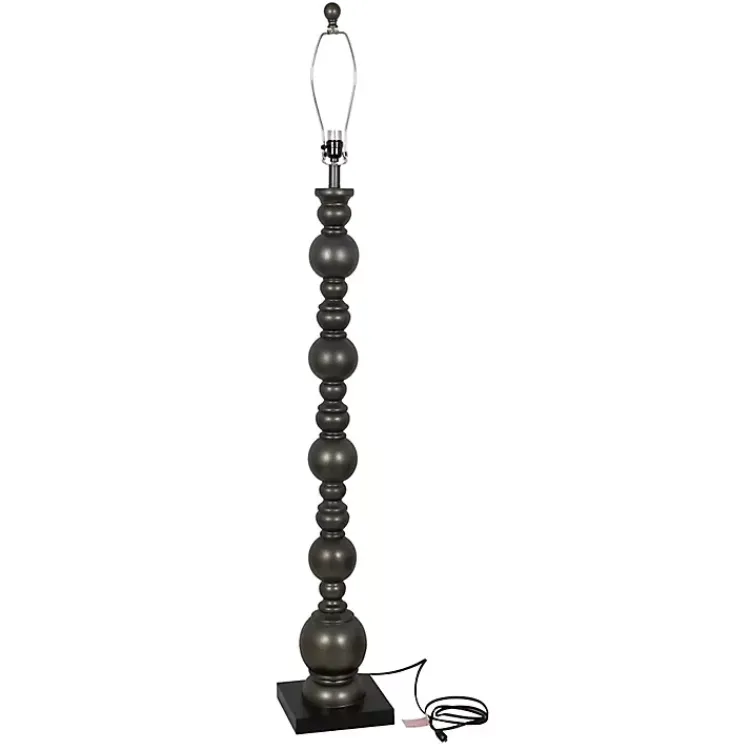 Kirklands Home Floor Lamps|Pewter Pillar Round Floor Lamp Gray