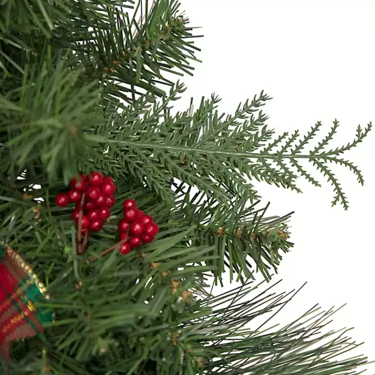 Sale Pine and Berries Ribbon Wreath Christmas Wreaths