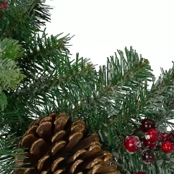 Hot Pine, Berry, and Buffalo Plaid Christmas Garland Arrangements & Greenery