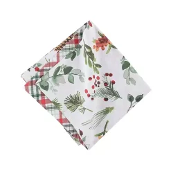Discount Pinecone and Plaid Reversible Napkins, Set of 6 Christmas Dining & Entertaining