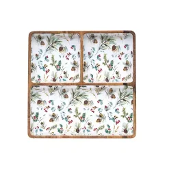 Outlet Pinecone 3-Compartment Serving Tray Christmas Dining & Entertaining