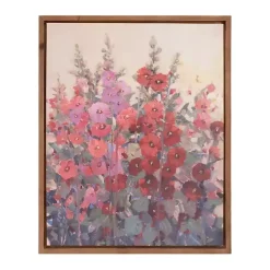 Kirklands Home Canvas Art|Pink & Red Hollyhock Framed Canvas Art Print