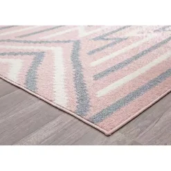 Kirklands Home Area Rugs|Pink and Gray Zigzag Area Rug, 8x10