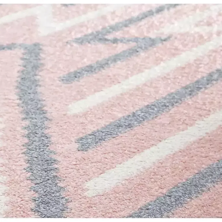 Kirklands Home Area Rugs|Pink and Gray Zigzag Area Rug, 8x10
