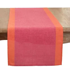 Kirklands Home Table Linens|Pink and Orange Colorblock Table Runner