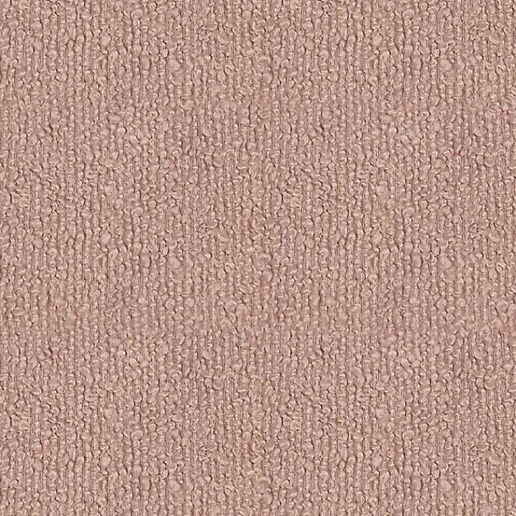 Kirklands Home Benches & Ottomans|Boucle Natural Wood Ottoman Pink