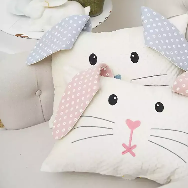 Discount Pink Bunny Face Pillow Easter Decorations