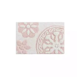Kirklands Home Bathroom Rugs|Cotton Tufted Medallion Bath Mat, 30 in. Pink