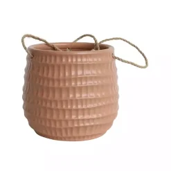 Kirklands Home Planters|Dimpled Ceramic Hanging Planter Pink