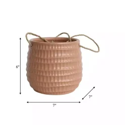 Kirklands Home Planters|Dimpled Ceramic Hanging Planter Pink