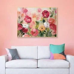 Kirklands Home Canvas Art|Extract Framed Canvas Art Print Pink