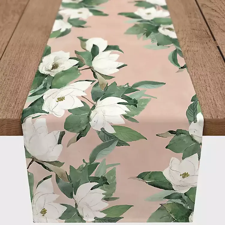 Discount Pink Floral Print Cotton Twill Table Runner Easter Decorations
