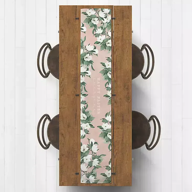 Discount Pink Floral Print Cotton Twill Table Runner Easter Decorations
