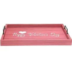 Outlet Pink Happy Valentine's Day Wood Tray Valentines Day Decorations