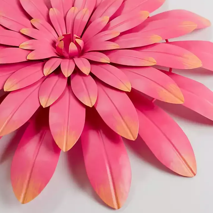 Kirklands Home Outdoor Wall Decor|Metal Flower Outdoor Wall Plaque Pink