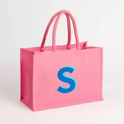 Outlet Monogram S Jute Tote Bag Monogram Seasonal Decor