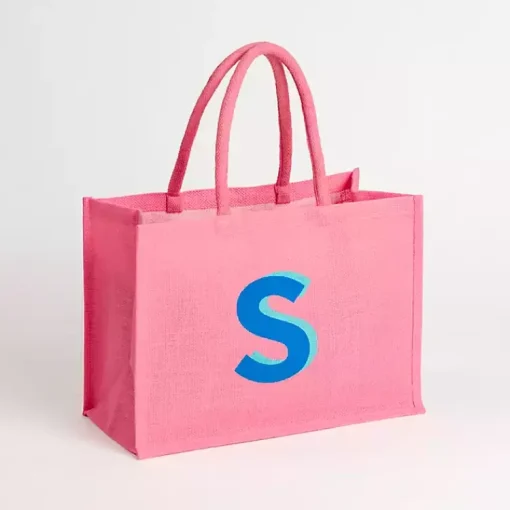 Outlet Monogram S Jute Tote Bag Monogram Seasonal Decor
