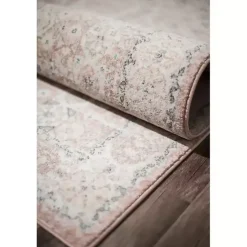 Kirklands Home Area Rugs|Pink Peony Medallion Area Rug, 5x7