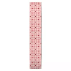 Kirklands Home Table Linens|Pink Plaid Hearts Table Runner, 90 in.