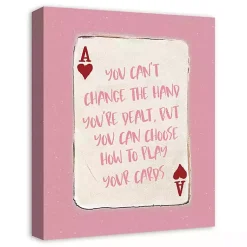 Kirklands Home Wall Quotes & Signs|Playing Card Canvas Art Print Pink