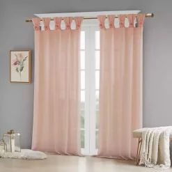 Kirklands Home Curtains & Drapes|Rosette Tab Top Curtain Panel, 84 in. Pink