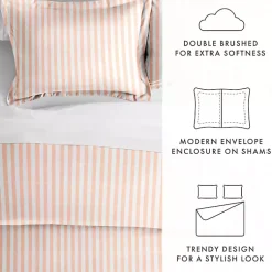 Kirklands Home Duvets|Pink Rugged Stripe 2-pc. Twin Duvet Cover Set