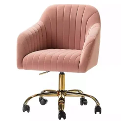 Kirklands Home Office Furniture|Velvet Swivel Jacyln Office Chair Pink
